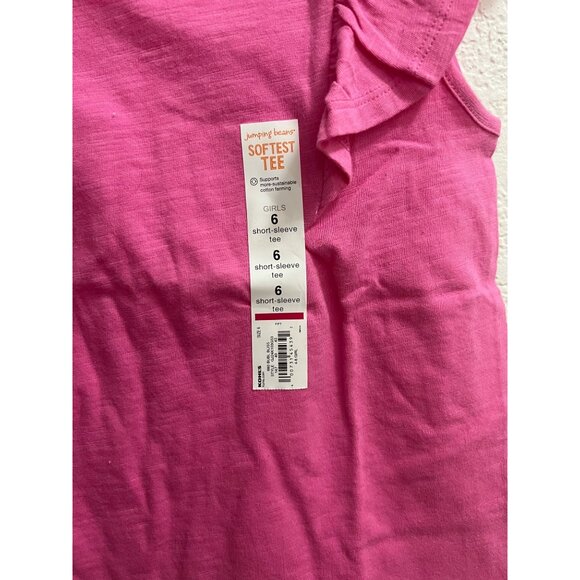 Girls Bubble Bliss Pink Jumping Beans Flutter Sleeve Tee Size 6 - Picture 2 of 3